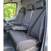 Mercedes Sprinter Van 2010-2018 Driver And Front Double Passenger Seat Covers (With Worktray) - Black